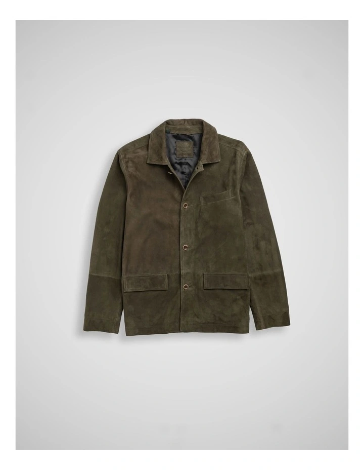 Somerset Leather Jacket in Olive image 4
