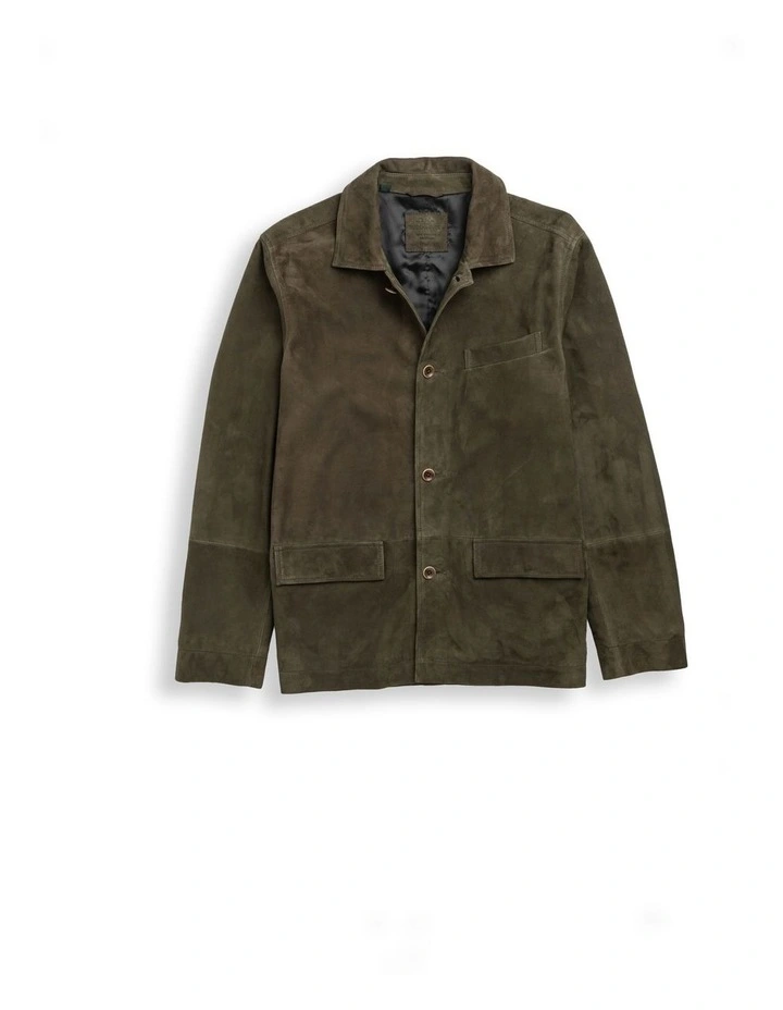 Somerset Leather Jacket in Olive image 4
