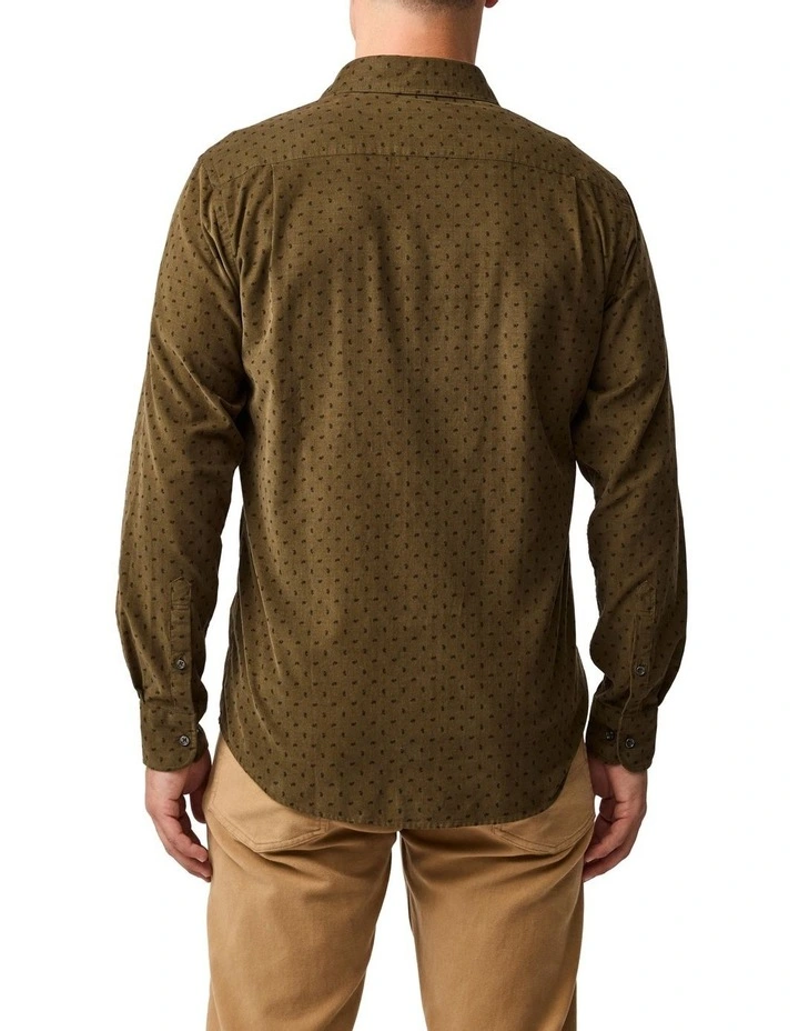 Harrington Long Sleeve Sports Fit Shirt in Moss image 3