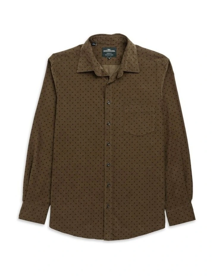 Harrington Long Sleeve Sports Fit Shirt in Moss image 4
