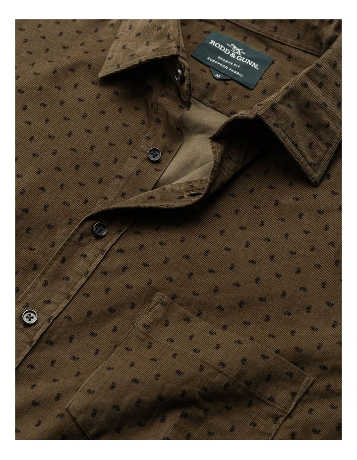Harrington Long Sleeve Sports Fit Shirt in Moss image 5