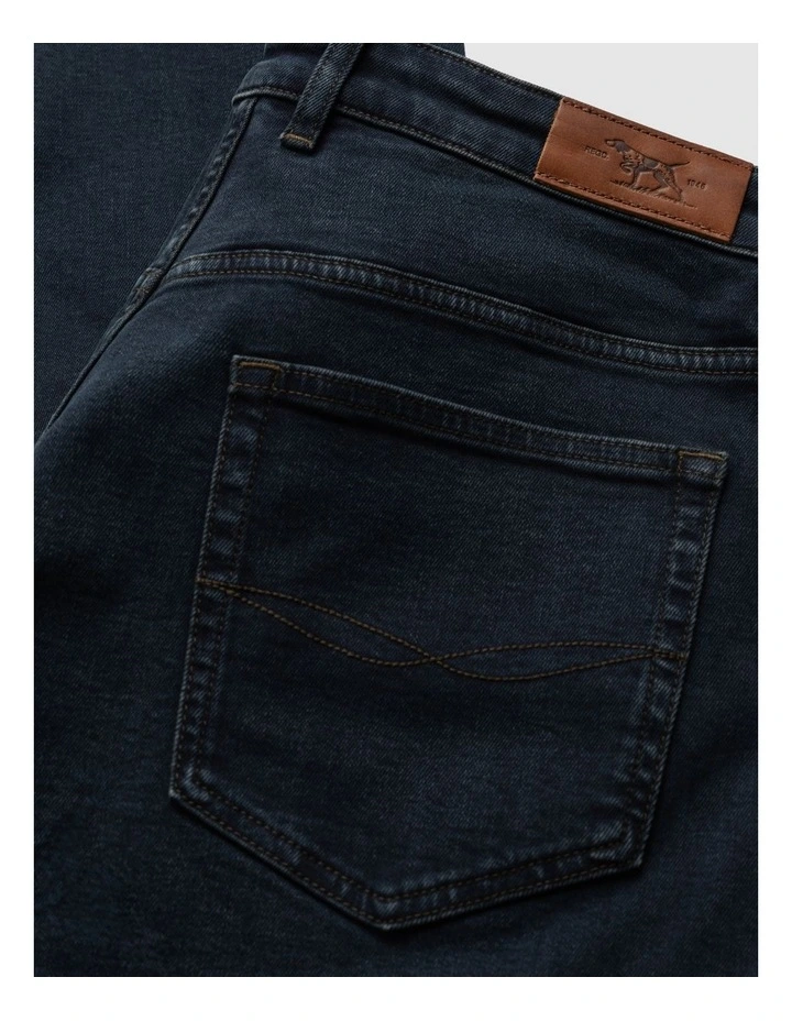 Linden Relaxed Fit Italian Denim Long Leg in Blue Black image 5