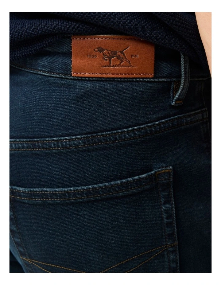 Linden Relaxed Fit Italian Denim Long Leg in Blue Black image 7