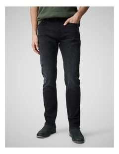 Lyell Straight Italian Denim Regular Leg in Used Black