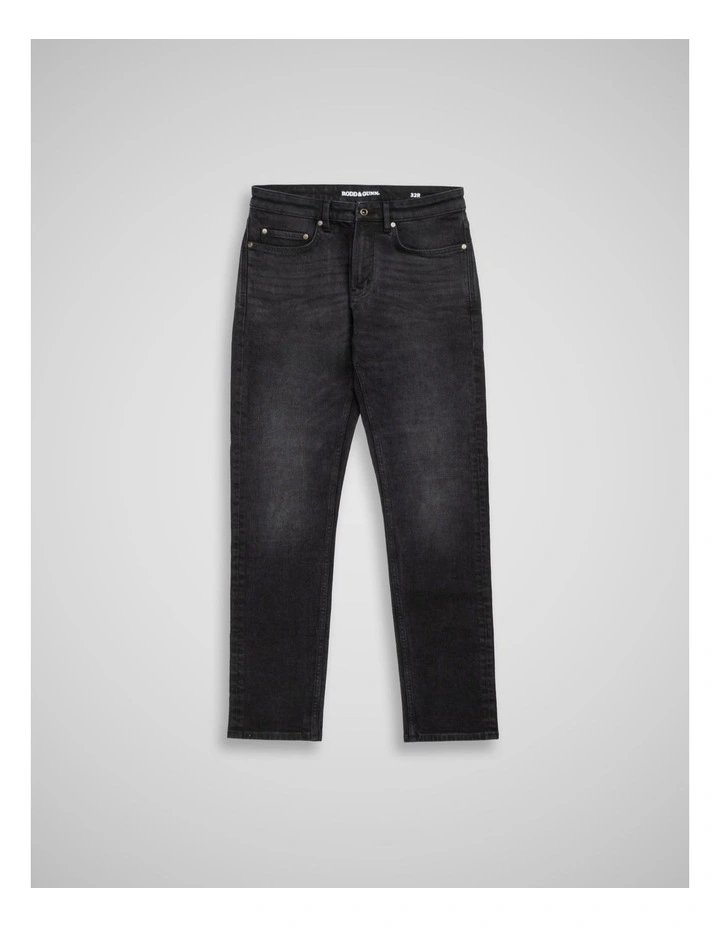 Lyell Straight Italian Denim Regular Leg in Used Black image 4