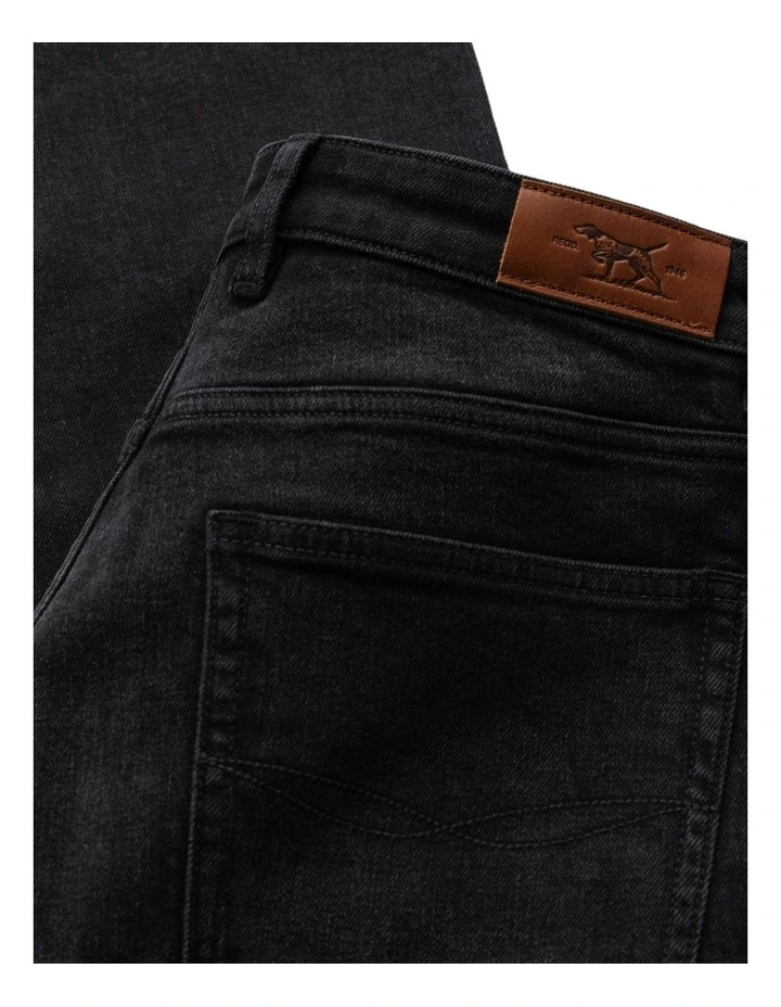 Lyell Straight Italian Denim Regular Leg in Used Black image 5