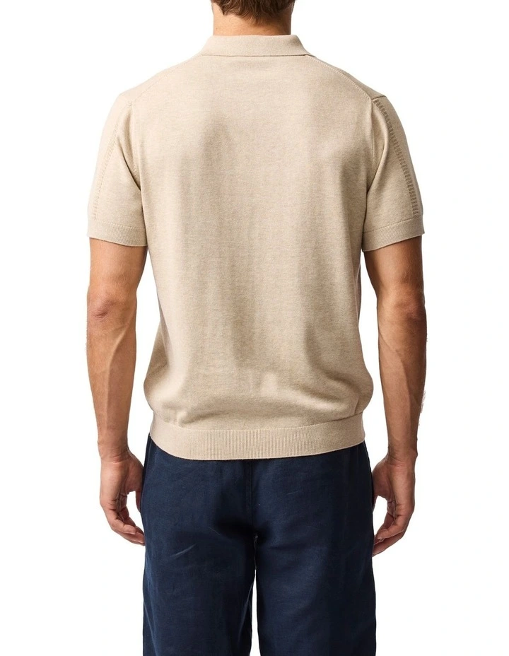 Brooklands Knit Polo in Camel image 3