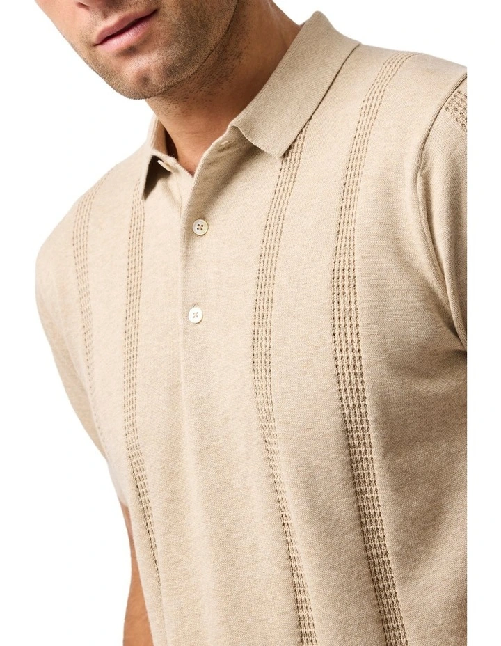 Brooklands Knit Polo in Camel image 6