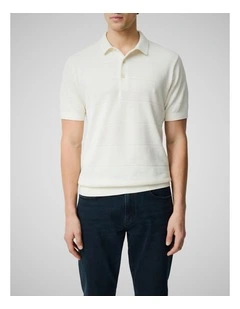 Masons Flat Knit Polo in Coconut