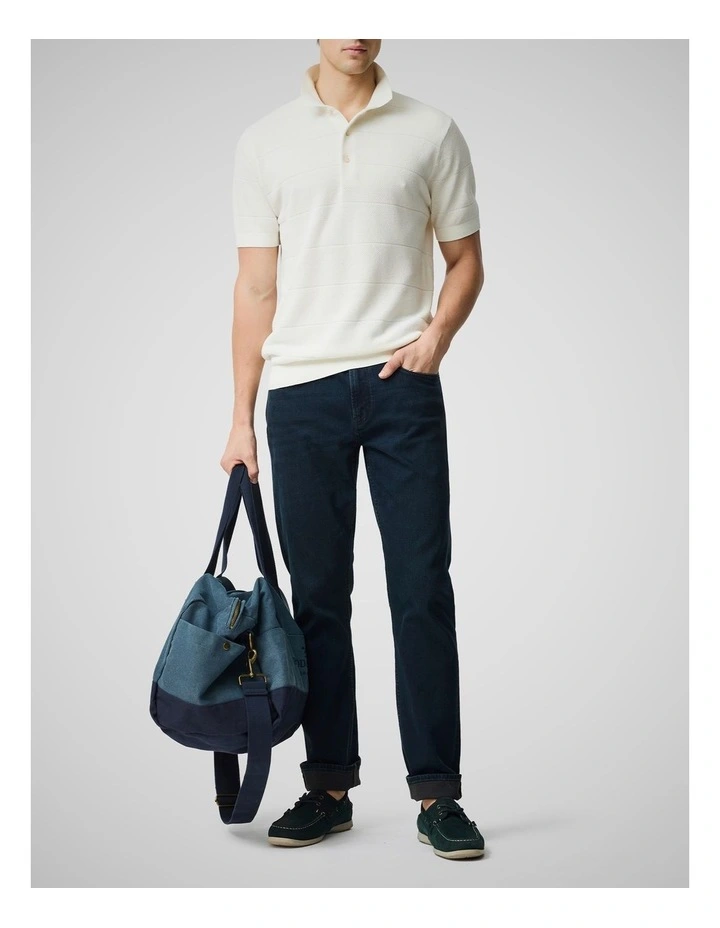 Masons Flat Knit Polo in Coconut image 2