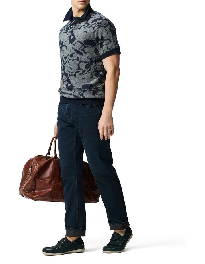 Dering Knit Polo in Indigo image 2
