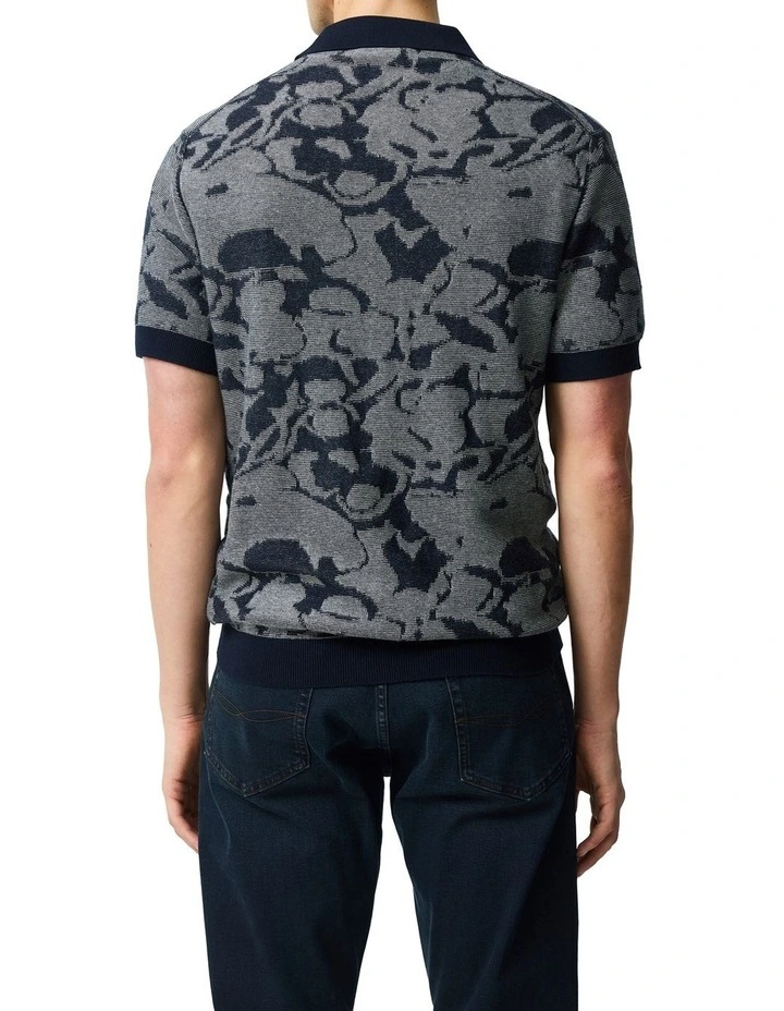 Dering Knit Polo in Indigo image 3