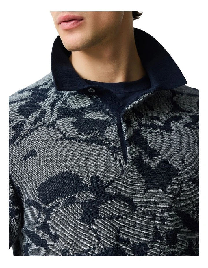 Dering Knit Polo in Indigo image 4