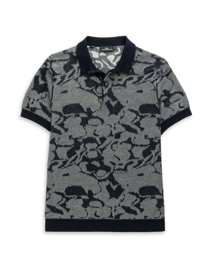 Dering Knit Polo in Indigo image 4