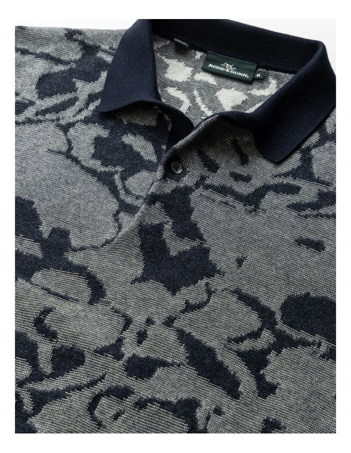 Dering Knit Polo in Indigo image 5