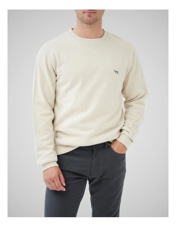 Gunn Crew Neck Sweat Top in Bone image 1
