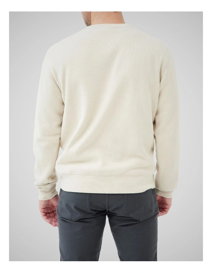 Gunn Crew Neck Sweat Top in Bone image 3