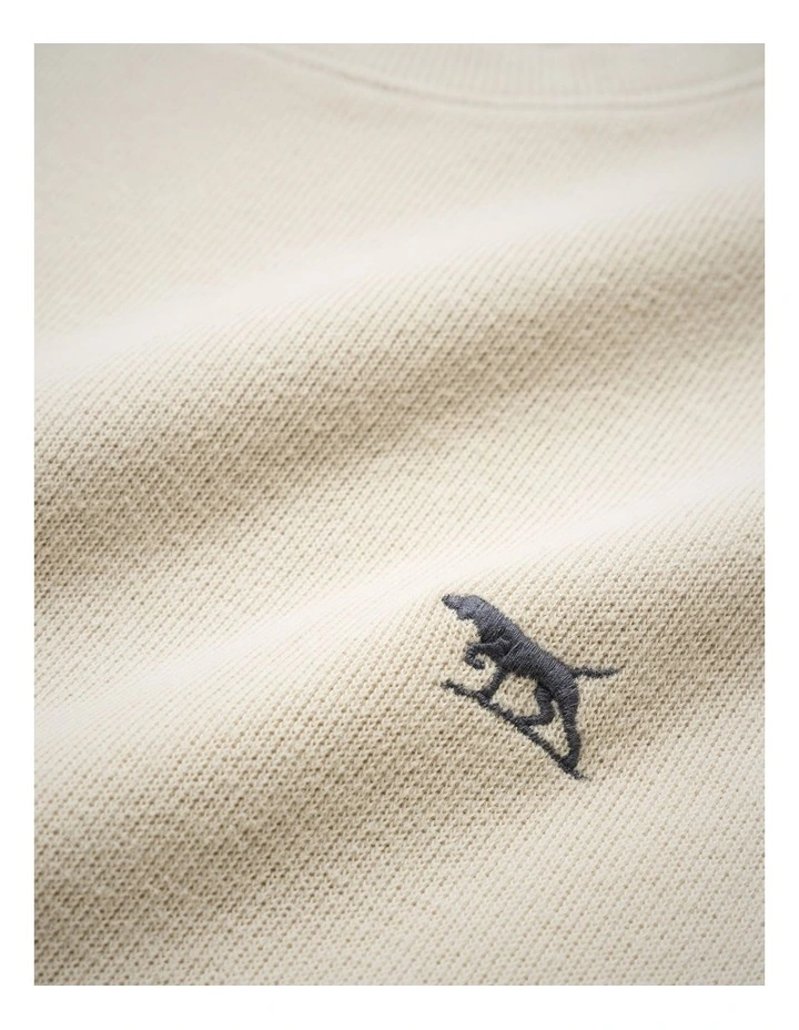 Gunn Crew Neck Sweat Top in Bone image 5