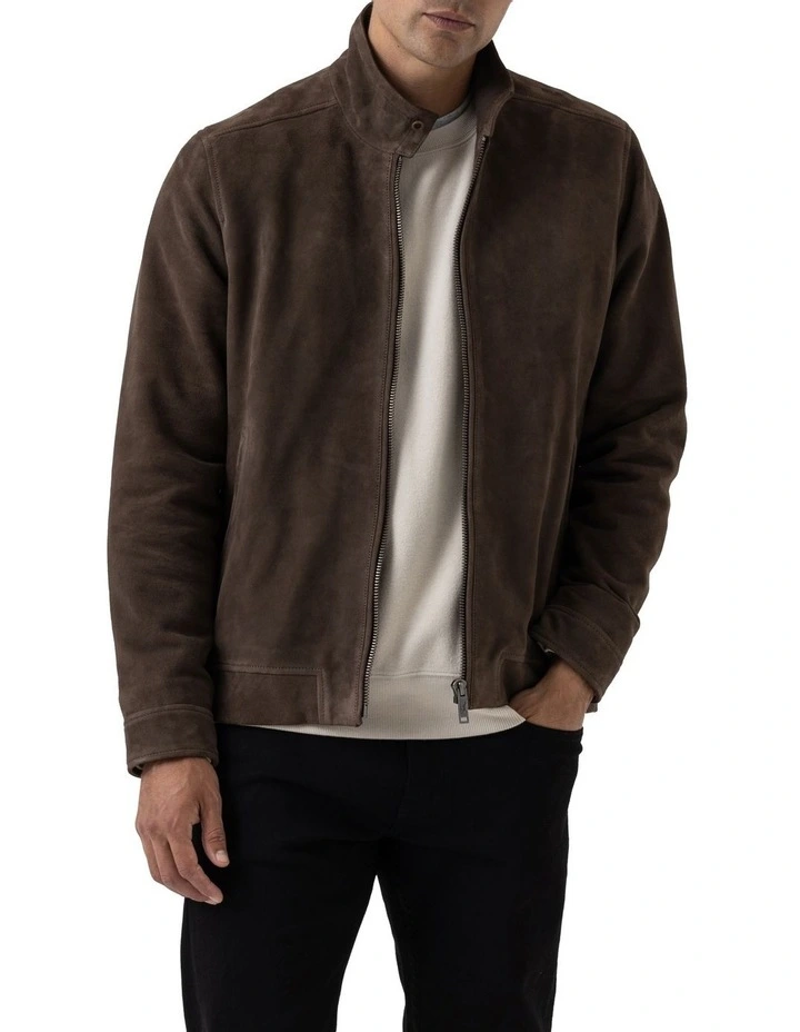Glen Massey Leather Jacket in Taupe image 1
