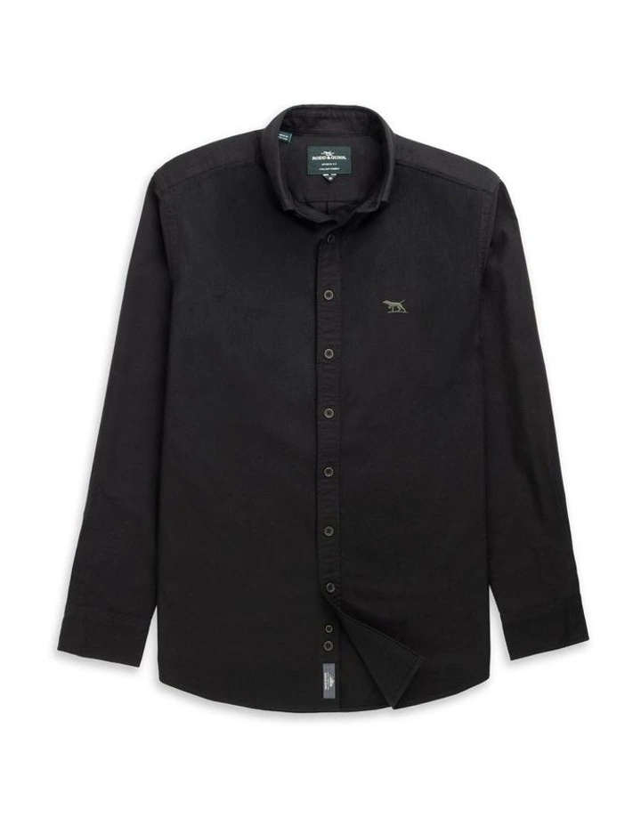 Gunn Oxford Long Sleeve Sports Fit Shirt in Onyx image 4