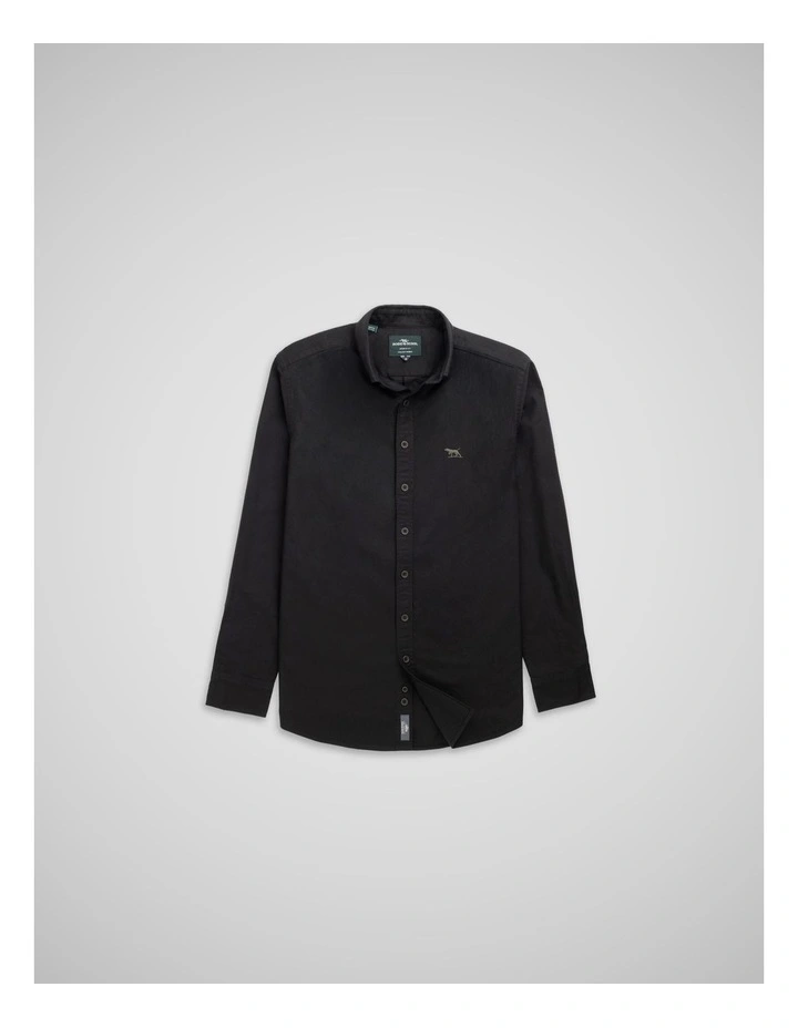 Oxford Long Sleeve Sports Fit Shirt in Onyx image 4