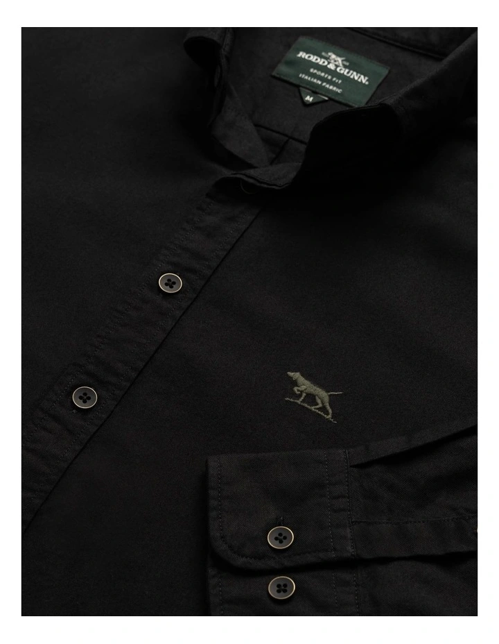 Oxford Long Sleeve Sports Fit Shirt in Onyx image 5
