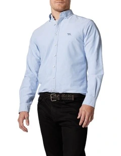 Gunn Oxford Sports Fit Shirt in Cornflower