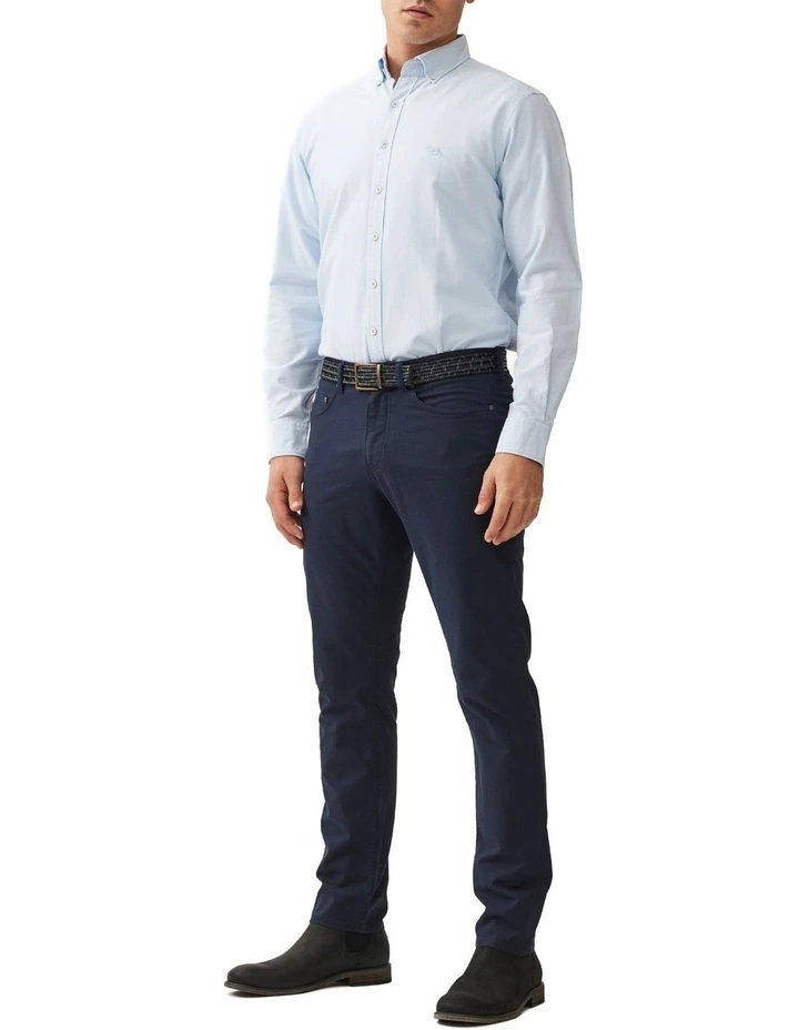 Oxford Long Sleeve Sports Fit Shirt in Cornflower image 2