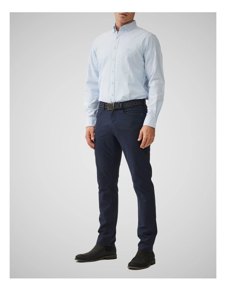 Oxford Long Sleeve Sports Fit Shirt in Cornflower image 2