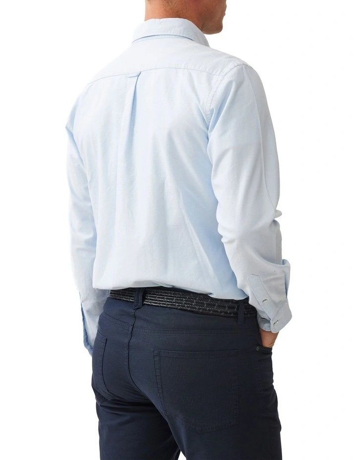 Oxford Long Sleeve Sports Fit Shirt in Cornflower image 3