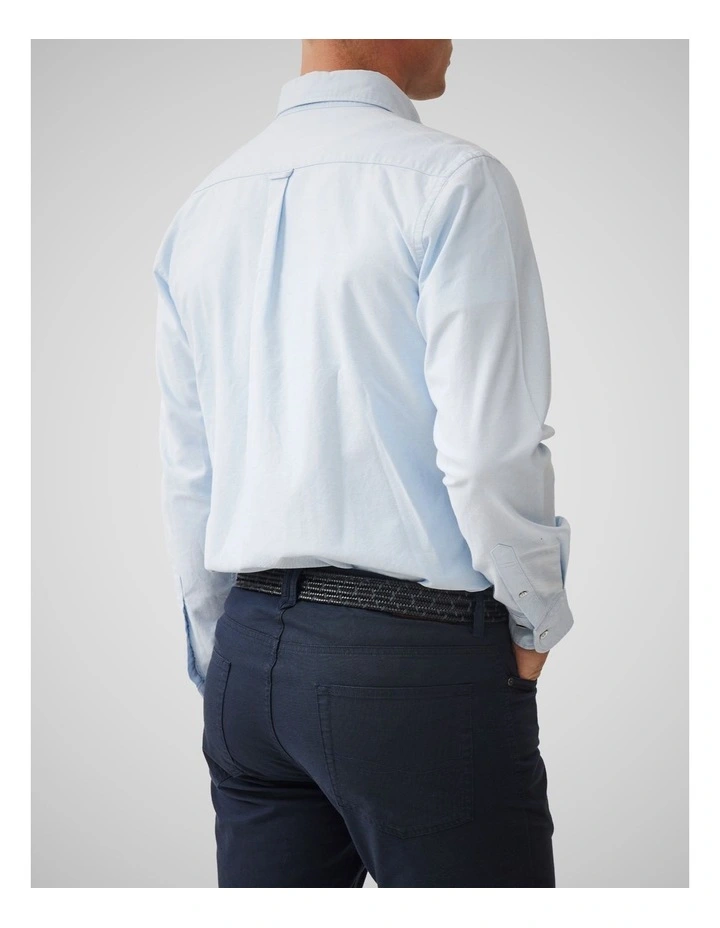 Oxford Long Sleeve Sports Fit Shirt in Cornflower image 3