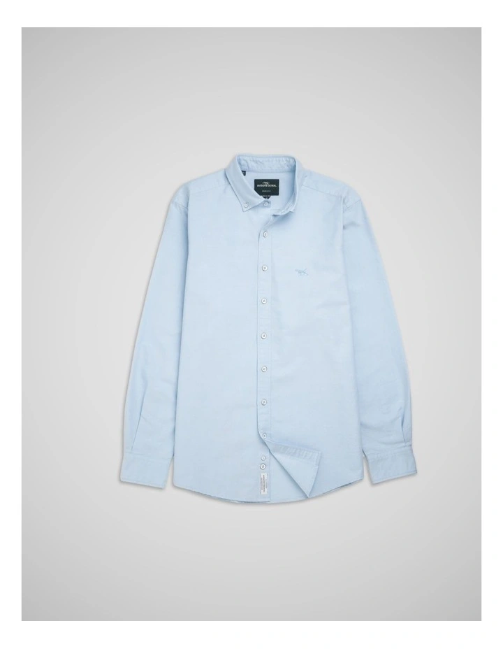 Oxford Long Sleeve Sports Fit Shirt in Cornflower image 4