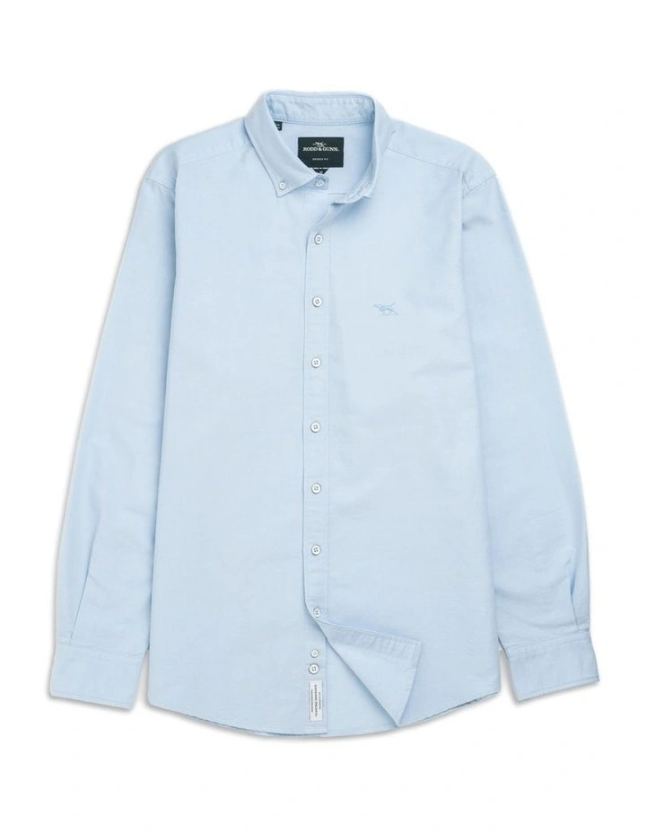 Oxford Long Sleeve Sports Fit Shirt in Cornflower image 4