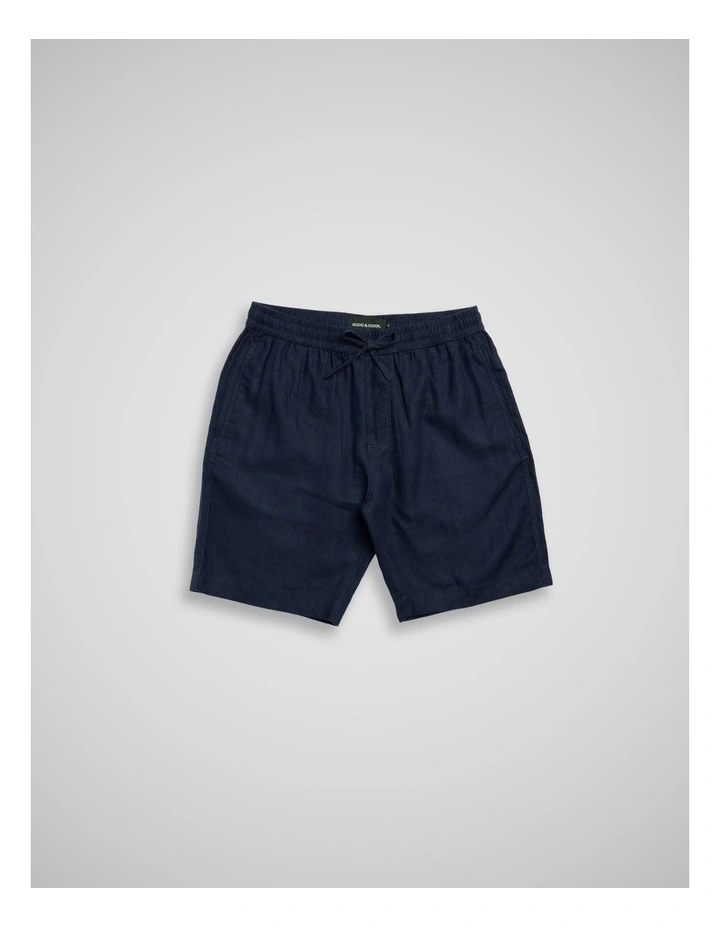 Linen Resort Short 9 Inch in Navy image 4