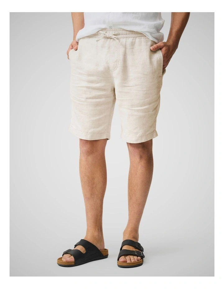 Linen 9 inch Resort Short in Oatmeal image 1