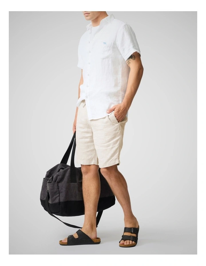 Linen 9 inch Resort Short in Oatmeal image 2