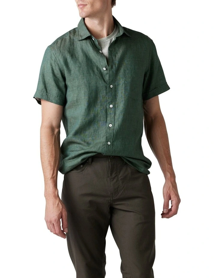 Ellerslie Short Sleeve Sports Fit Shirt in Forest image 1