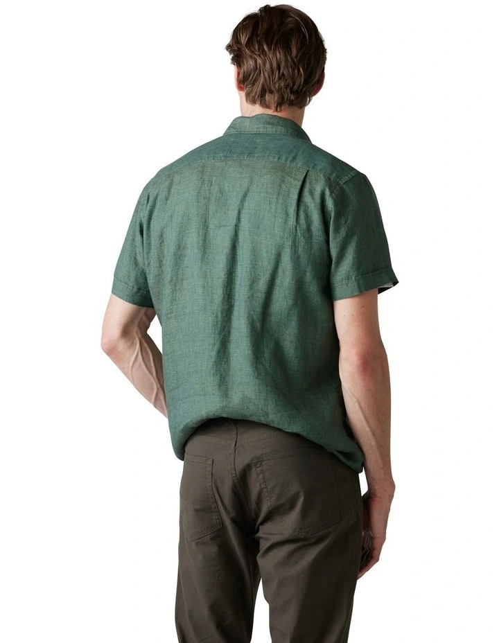 Ellerslie Short Sleeve Sports Fit Shirt in Forest image 3