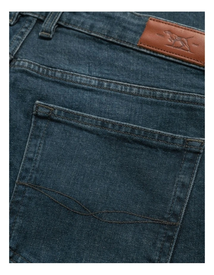 Winton Relaxed Fit Italian Denim Regular Leg Jeans in Mid Blue image 6