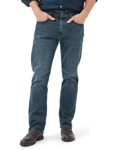 Winton Relaxed Fit Italian Denim Long Leg in Mid Blue