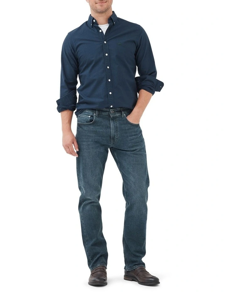 Winton Relaxed Fit Italian Denim Long Leg in Mid Blue image 2