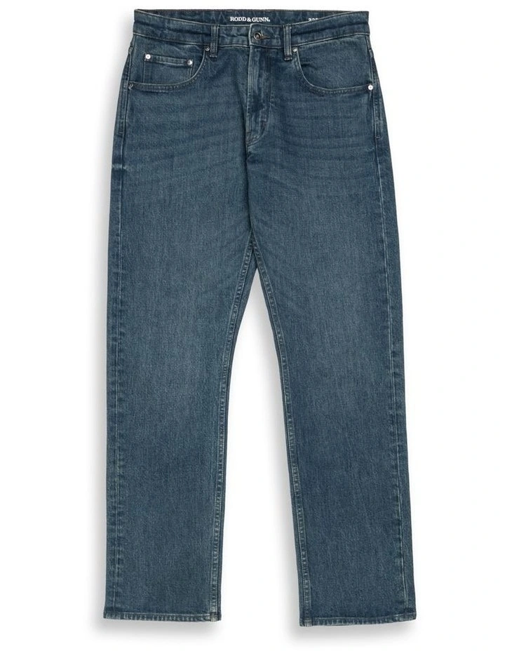 Winton Relaxed Fit Italian Denim Long Leg in Mid Blue image 4