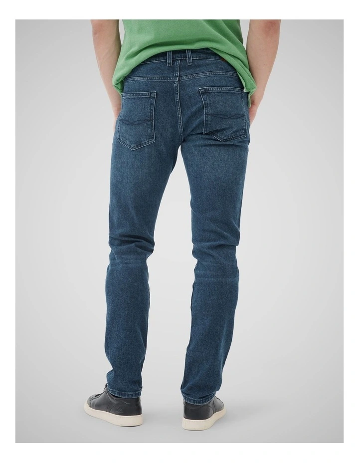 Owaka Straight Fit Italian Denim Regular Leg Jeans in True Blue image 3