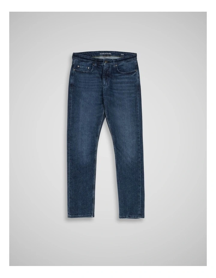 Owaka Straight Fit Italian Denim Regular Leg Jeans in True Blue image 4