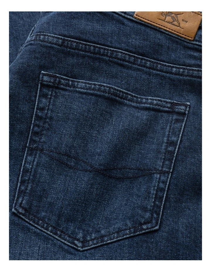 Owaka Straight Fit Italian Denim Regular Leg Jeans in True Blue image 5