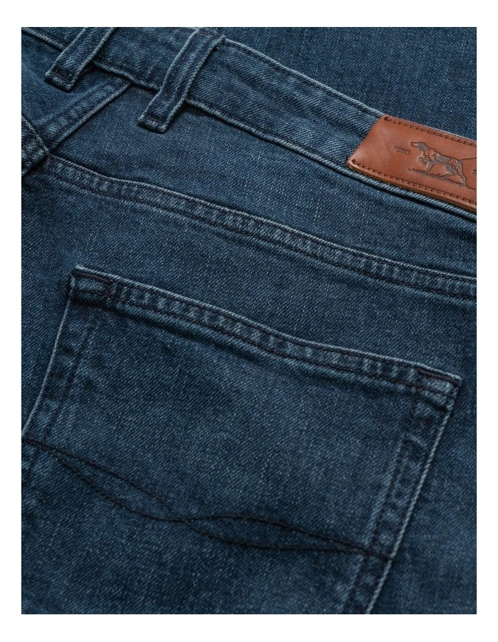 Owaka Straight Fit Italian Denim Short Leg Jeans in True Blue image 7