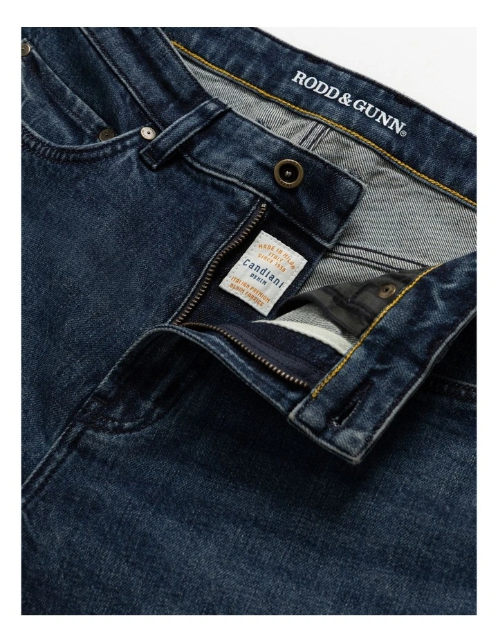 Sutton Straight Fit Italian Regular Leg Denim Jeans in Dark Blue image 5
