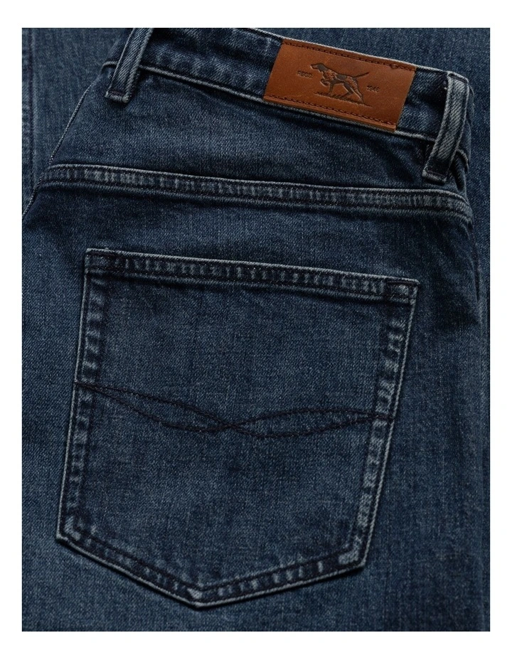 Sutton Straight Fit Italian Regular Leg Denim Jeans in Dark Blue image 6