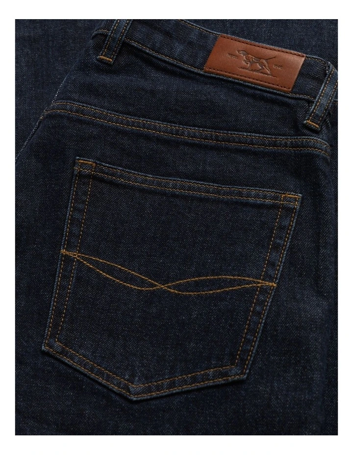 Sutton Straight Fit Italian Long Leg Denim Jeans in Dark Blue image 6