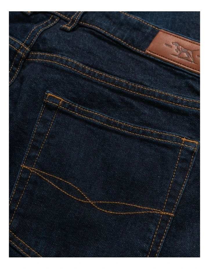 Sutton Straight Fit Italian Long Leg Denim Jeans in Dark Blue image 6
